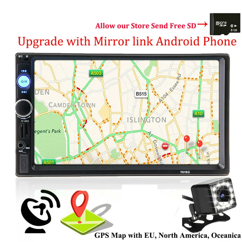 Автомагнитола 2 Din с GPS навигацией автомобильный радиоприемник мультимедийный