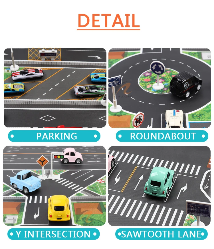 Baby Playing Pad Educational traffic rules map Road Carpet for Kids Play Mat Children Traffic Mats Cartoon City Game | Игрушки и хобби