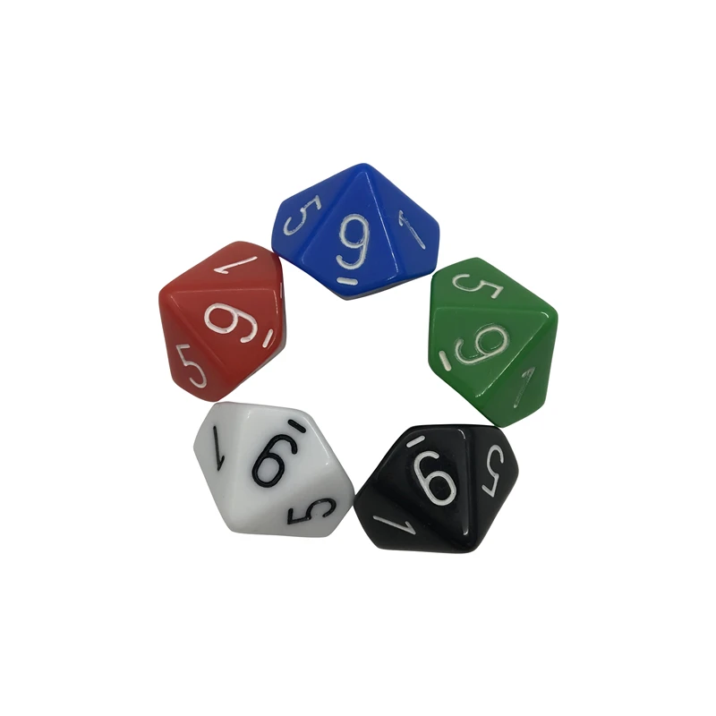 5Pcs/Lot Multicolor D10 Originality Dice Acrylic Rounded Corner Multi-faceted Set Game | Спорт и развлечения