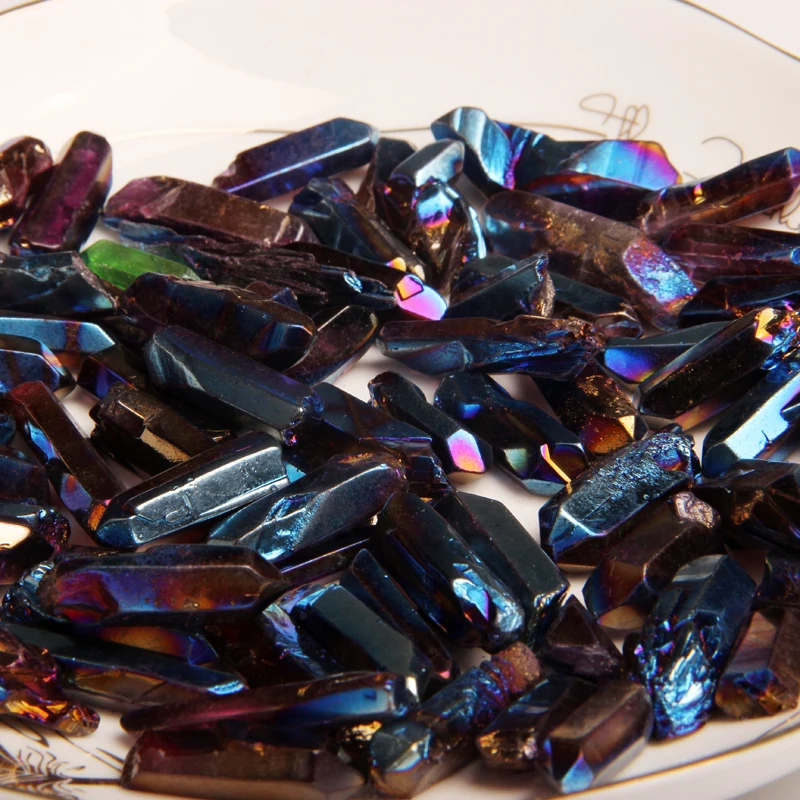 

50g Colours Rainbow Titanium Aura Lemurian Seed Quartz Crystal Reiki Healing Specimen Home Decor Collect Minerals
