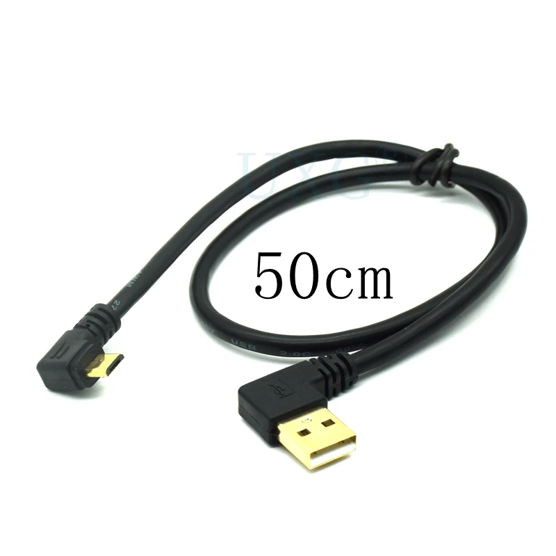 Золотистый короткий кабель 15 см 50 100 90 градусов USB 2 0 на Micro штекер позолоченный
