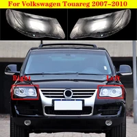 car light caps transparent lampshade front headlight cover glass lens shell cover for volkswagen touareg 2007 2010