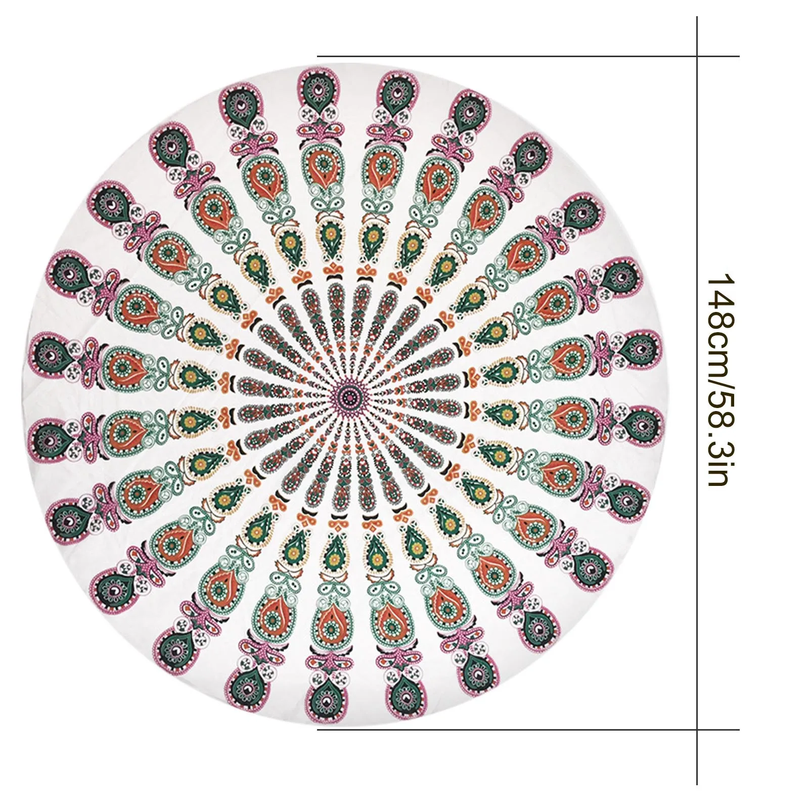 

Round Beach Towel Large Sand Proof Beach Blanket Circle Meditation 58inch Waterproof Beach Mat Sand Free Blanket Sandless Mat