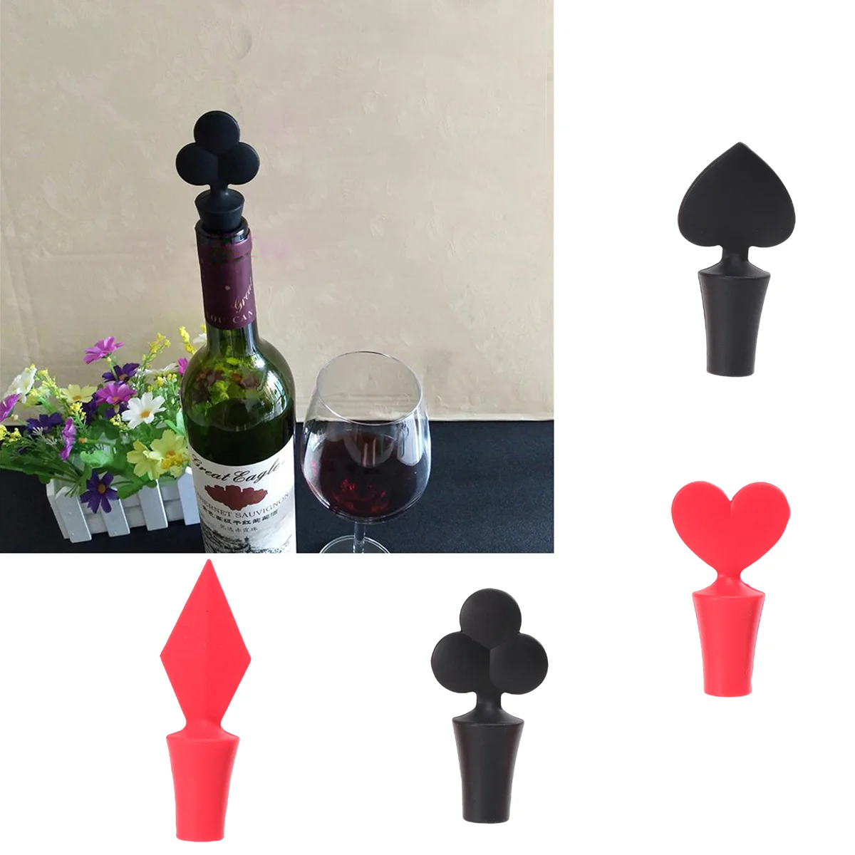 4Pcs Silicone Bottle Stoppers Design Pattern Beer Beverage Caps Fresh Keeping Sealers | Дом и сад