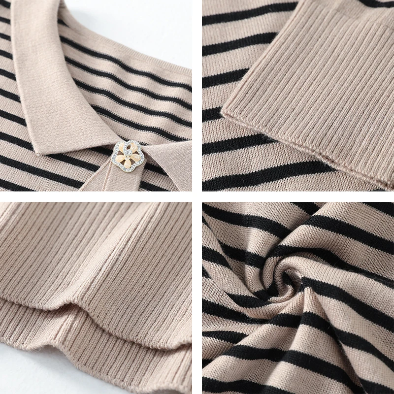 Женский трикотажный пуловер с воротником-рубашкой размеры до 5XL | Женская одежда