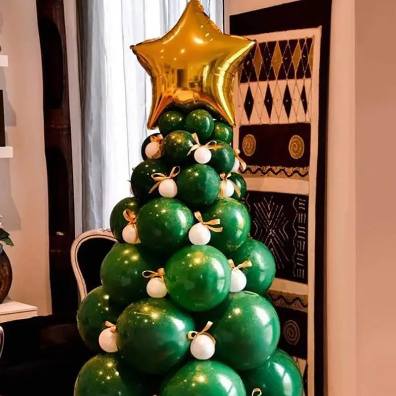 

Рождественские зеленые воздушные шары, лесная серия, искусственное моделирование, рождественские украшения, Праздничные рождественские у...