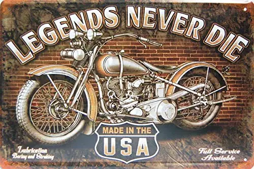 

Tin Sign New Aluminum Legends Never Die Metal Sign 11.8 x 7.8 Inch
