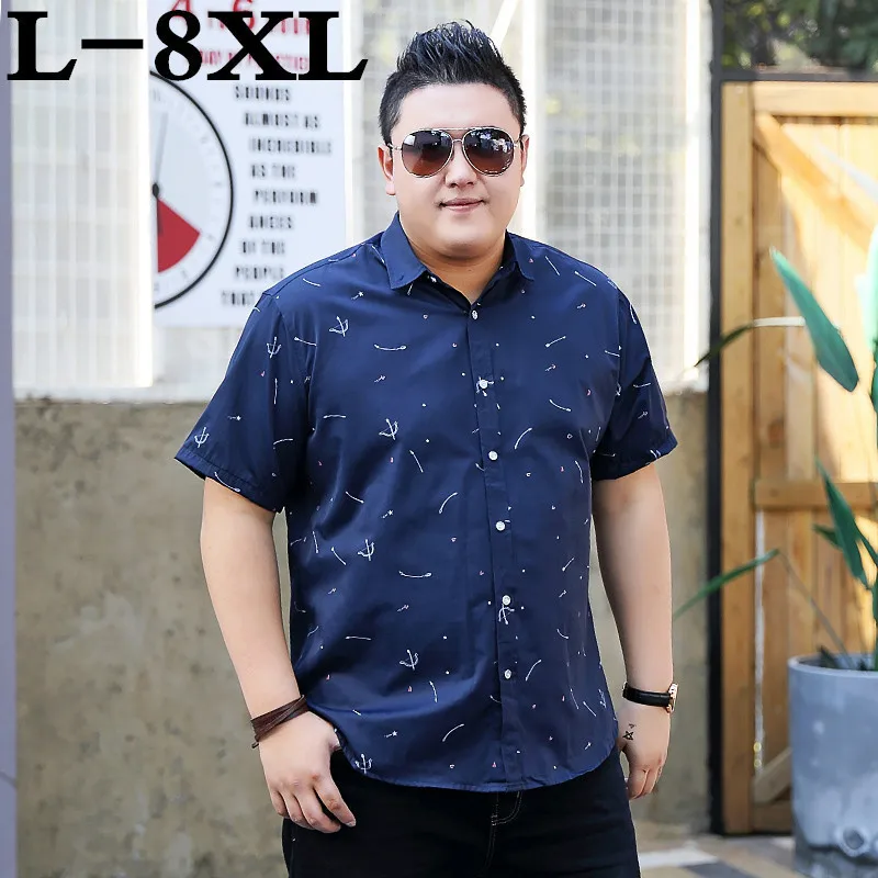 Мужские Гавайские рубашки размера плюс 8XL 6XL 5XL 4XL мужские повседневные пляжные с