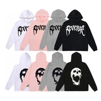 autumn winter cotton mens hoodie revenge print simple design pullover mens and womens hip hop style top