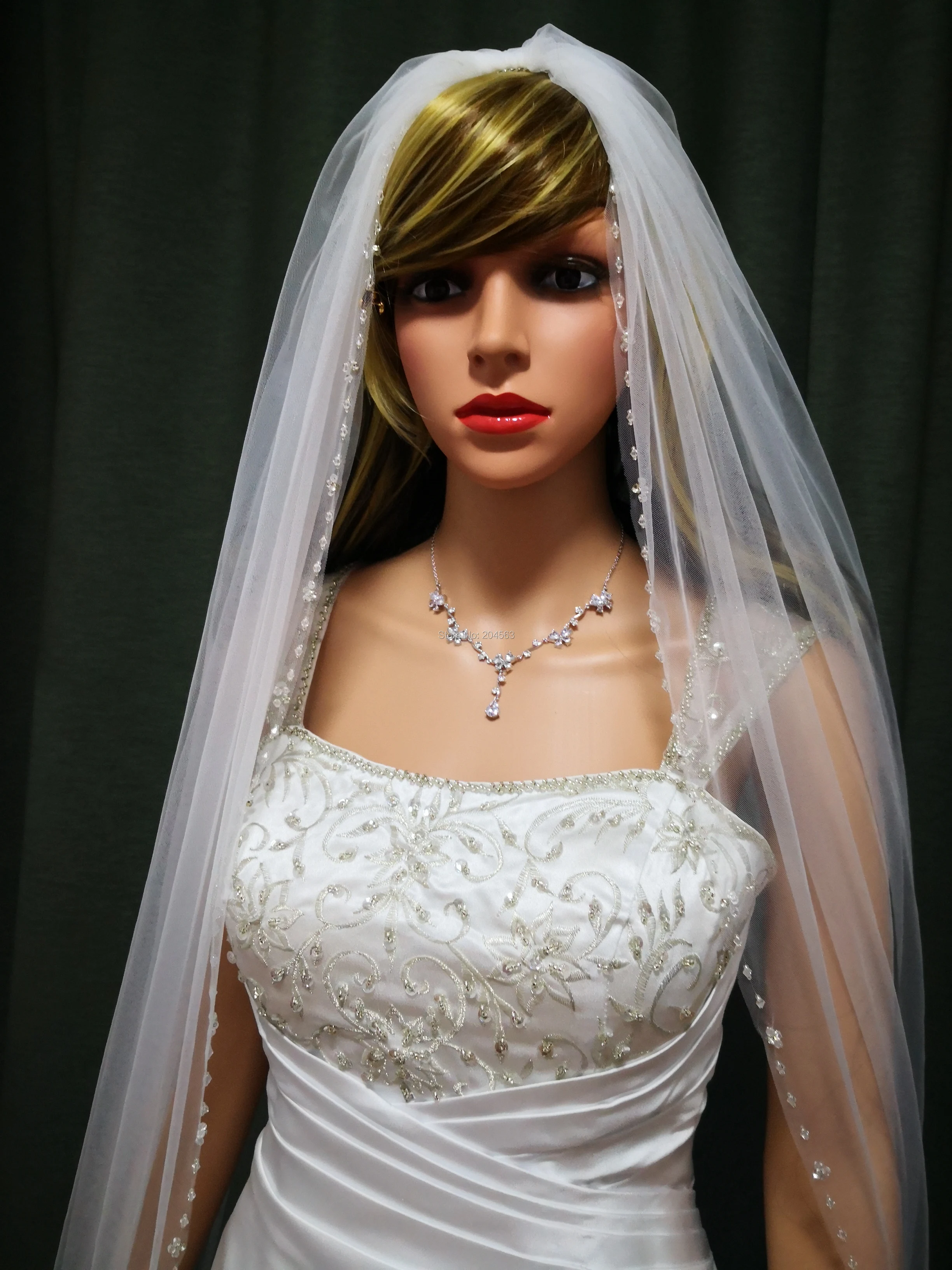 Однослойная Тюлевая Фата для невесты белый или цвет слоновой кости длиной 2 метра