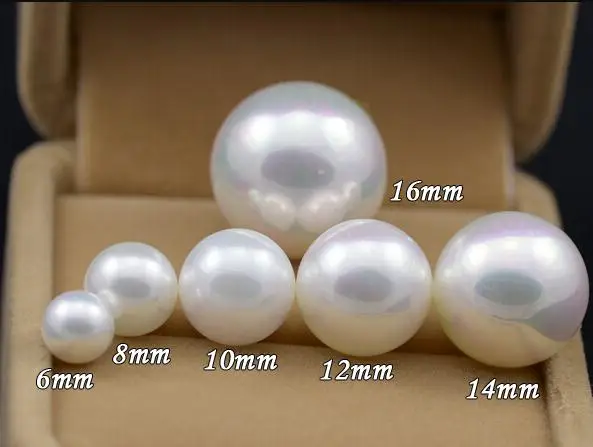 Уникальные жемчужные ювелирные изделия белые круглые шарики бусины из