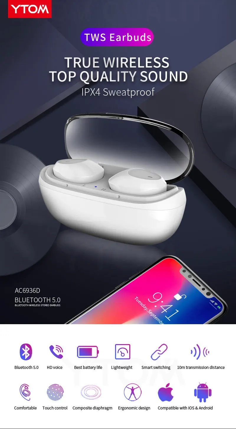 Touch Key Smallest Bass Mini True Wireless Bluetooth 5.0 Headphones Earphone TWS HD Stereo Earbuds For xiaomi iphone huawei