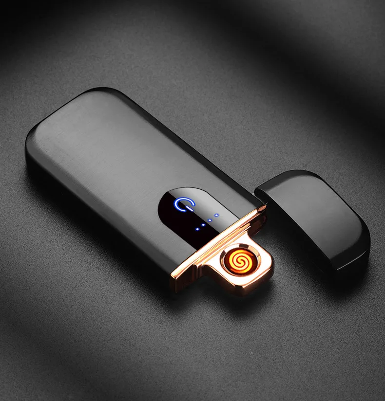 Двусторонняя Зажигалка usb зарядка сенсорный датчик переключатель ветрозащитный