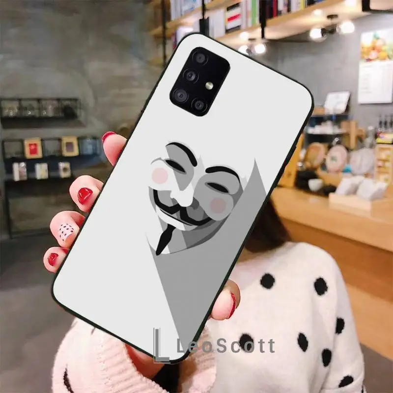 

V-vendetta Mask rose Phone Case For Samsung A40 A31 A50 A51 A71 A20E A20S S8 S9 S10 S20 Plus note 20 ultra