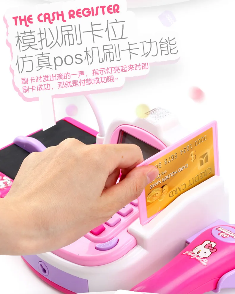 Супермаркет cashfeight Play игрушки Детские зарегистрированные кассы Updategrade электронные с деньги Дети Девочка Обучающие Развивающие игрушки