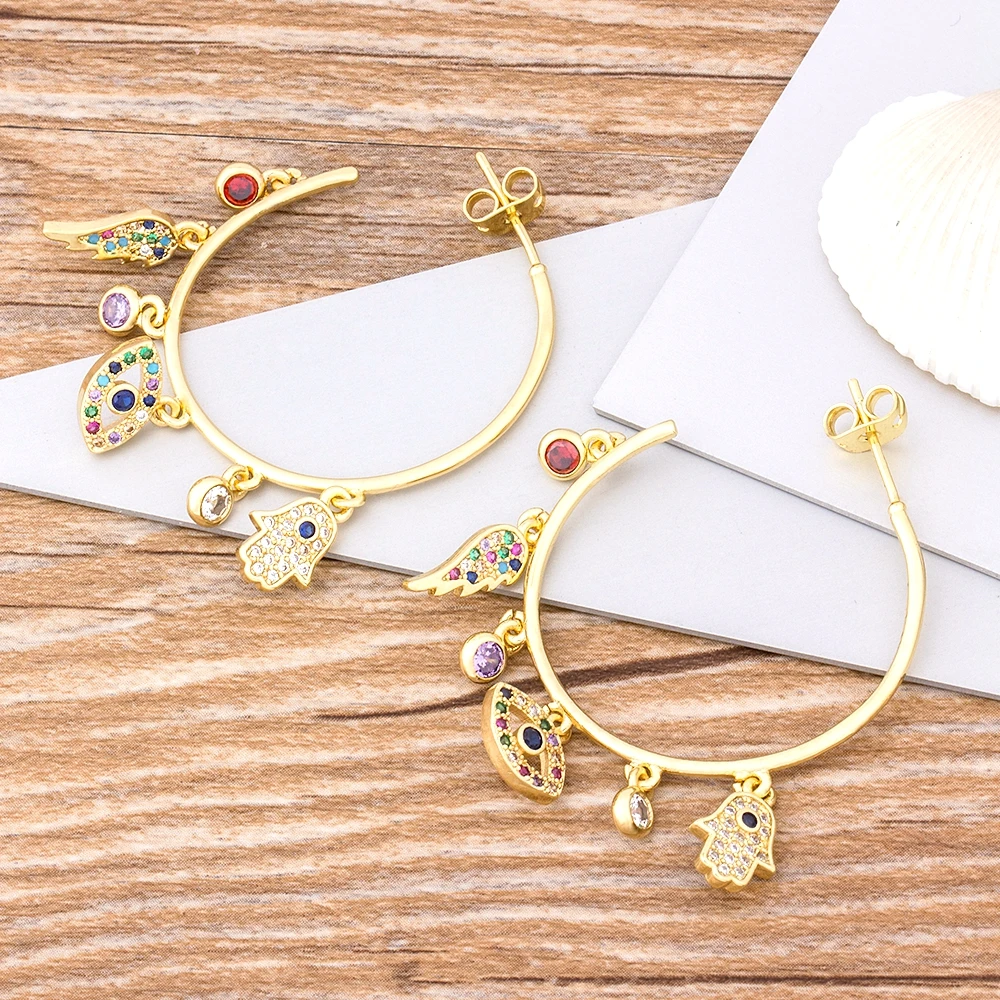 

2020 Hot Sale Fashion Big Circle Drop Earrings 6 Styles Choice Charm Rainbow Earrings For Women Girls Party Wedding Gift Jewelry