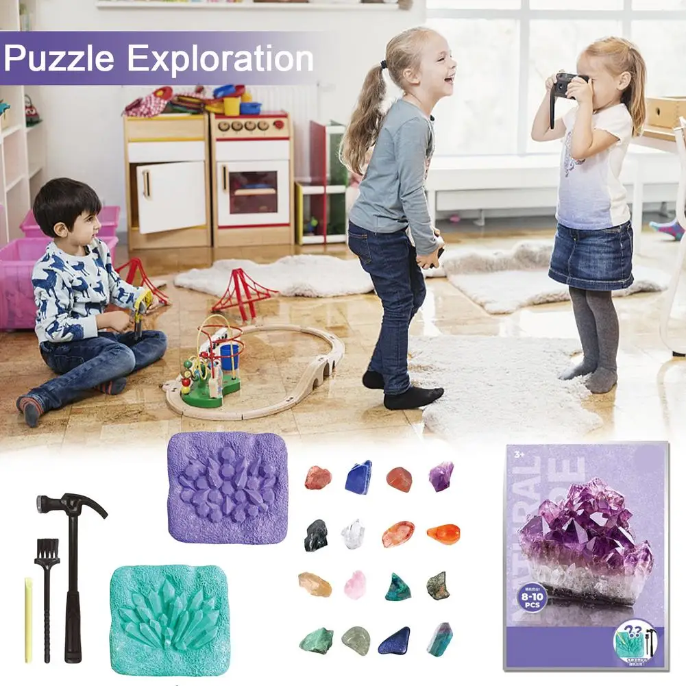 Gemstone For Kids Rock Mineral Gem And Crystal Digging Kit Educational Mining Toys Set Science STEM Toy Gift Bo | Игрушки и хобби