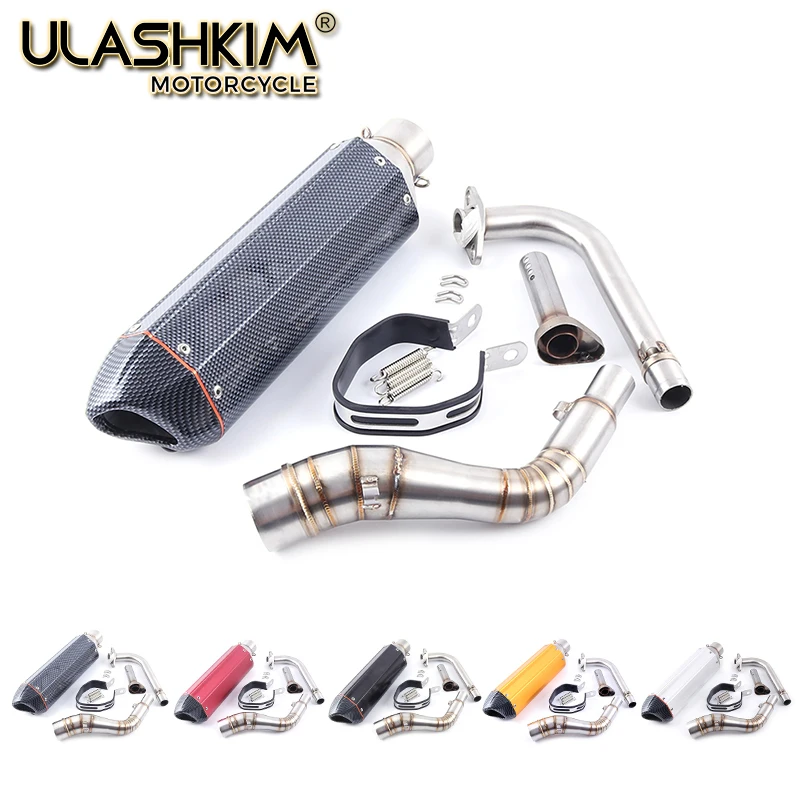 

NMAX155 Motorcycle Fiber Exhaust Muffler middle pipe + Escape Full System Slip On For YAMAHA NMAX 155 N MAX155 2015-2017