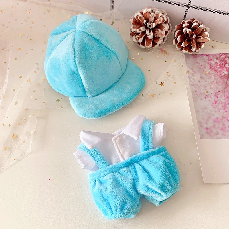 Doll's Accessory Toy Baby Wear 20 Cm Replaceable Clothes Blue Overalls Duck Tongue Hat Pants Christmas Gifts | Игрушки и хобби