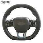Черная искусственная кожа DIY ручной работы чехол рулевого колеса автомобиля для Hyundai Sonata 9 2015 2016 2017 (3-спица)
