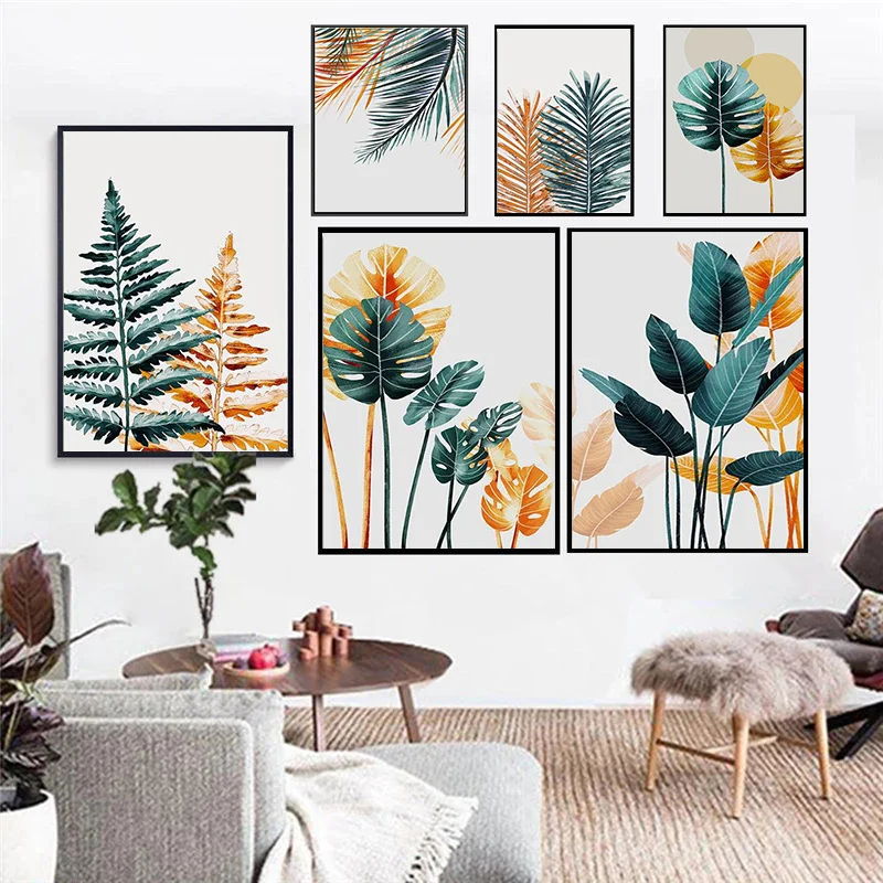 

Artistic Tropical Plant Leaves Canvas Painting Wall Art Nordic Canvas Picture Poster And Prints Modern Home Decor Cuadros