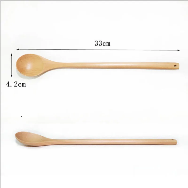 Деревянная ложка Экологичная бамбуковая посуда инструмент суповая банка чайная