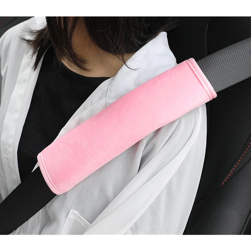 

2pcs Cute Universal Car Safety Seat Belt Cover Winter Soft Plush Shoulder Pad Car Styling Seat Pad Set Car Accessories New