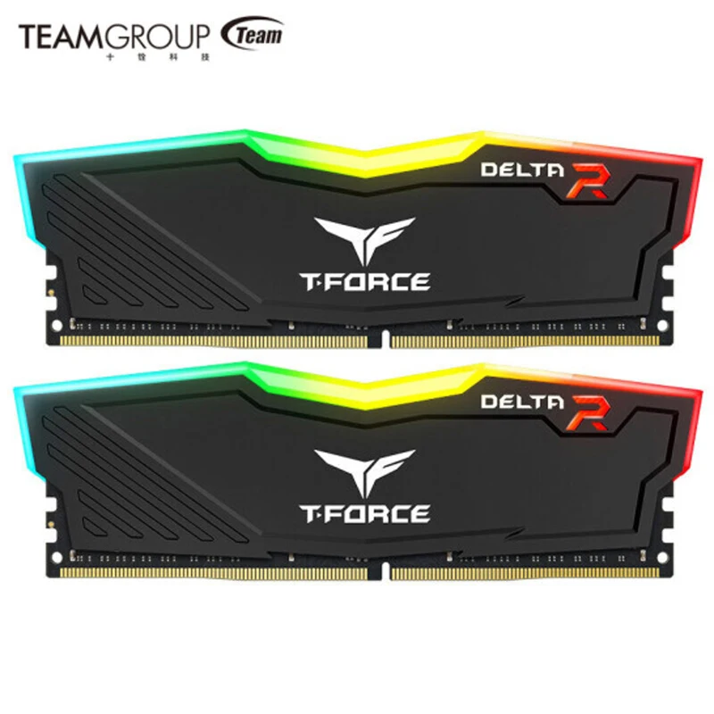 Модуль оперативной памяти TEAMGROUP Delta RGB DDR4, 16 ГБ, 3000 МГц (стандартная), CL16, 8 ГБ, 16 ГБ, 3200 МГц, 3600 МГц, черный