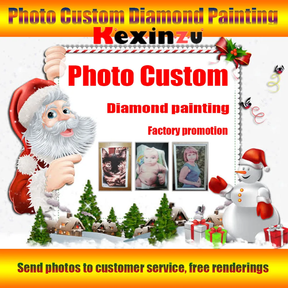 

Portrait Photo Custom Diamond Painting Cross Stitch 5D DIY Picture of Rhinestone Diamond Embroidery 3D Home Decor Christmas Gift