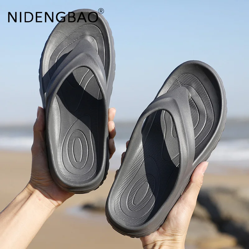 Men Beach Slippers Summer Male Flip Flops Anti-Skid Wear-Resistant High Quality Slippers Home Slides Classic Casual Shoes
