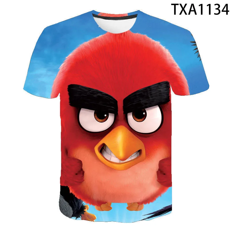 

Летняя 3D футболка с коротким рукавом, с героями мультфильмов, игра, Маленькие Птицы, принт для мужчин, женщин и детей, крутая футболка, улична...