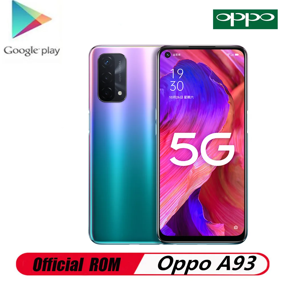 DHL Быстрая доставка Oppo A93 5G сотового телефона 6 5 &quot90 Гц 8 Гб Оперативная память 256