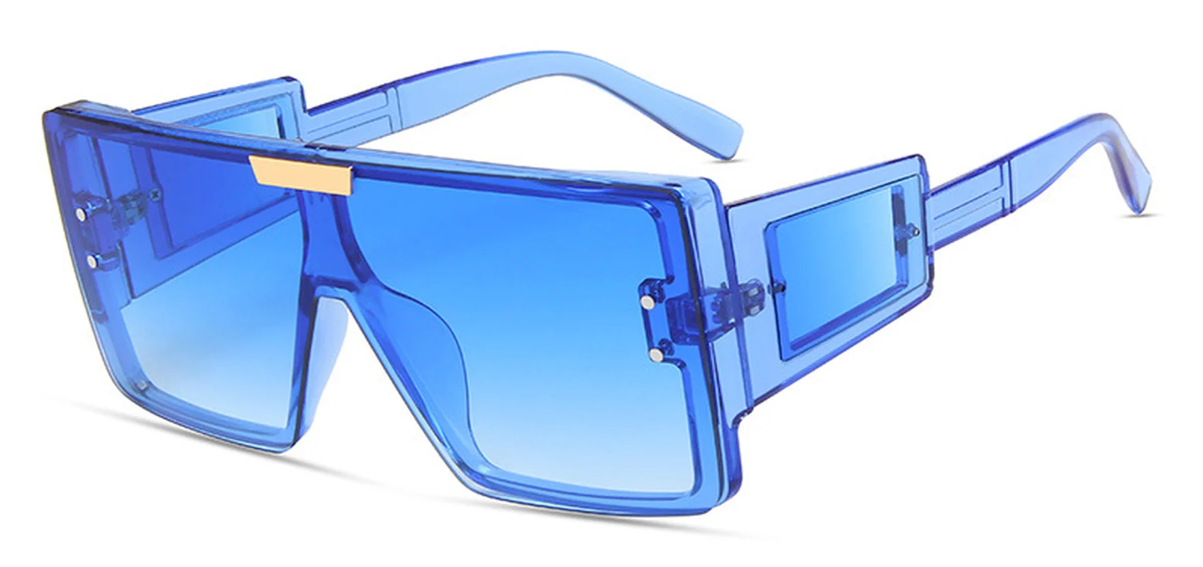 

2021 Fashion Square Big Frame Sunglasses Personality Wide Legs Small Window Sunglasses Trend One Piece Big Frame Sunglasses