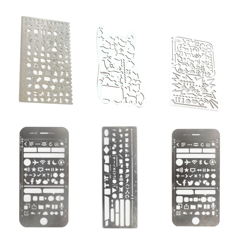 

DXAB Journal Stencil Hollow-out Steel Ruler Journalling Accessories for DIY Journals