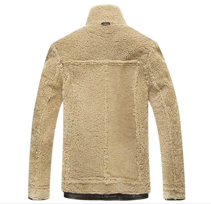 

Men New Arrival Genuine Jacket Original Ecological Thickening one Lamb Fur and Sheep Leather Maxi Coat