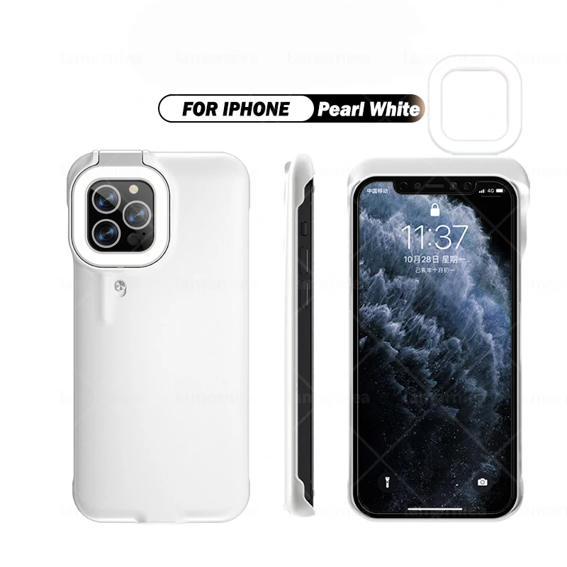 

For iPhone 11 Ring Light Case With Flash Led Fill Light For Shot Fashion Case For iPhone 6 6S 7 8 Plus X XS XR 12 Pro Ringlight