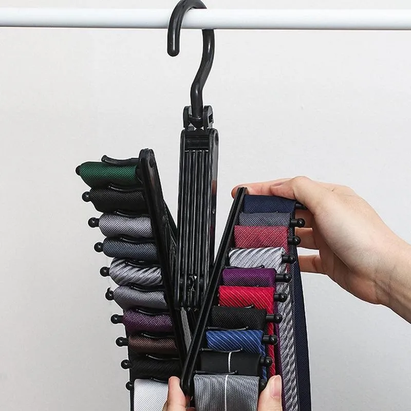 20 рядов Съемный зажим для галстука подходит хранения стойки пояса шарфы отделки