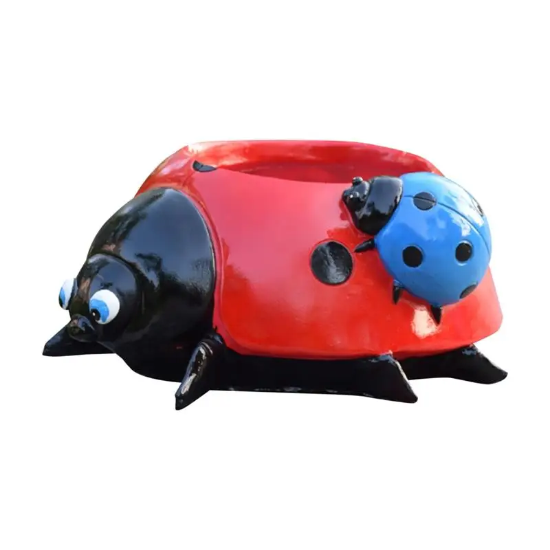 

Resin Ladybug Flower Pot Garden Planter Cute Animal Design Planter Pot for Indoor Outdoor Decoration