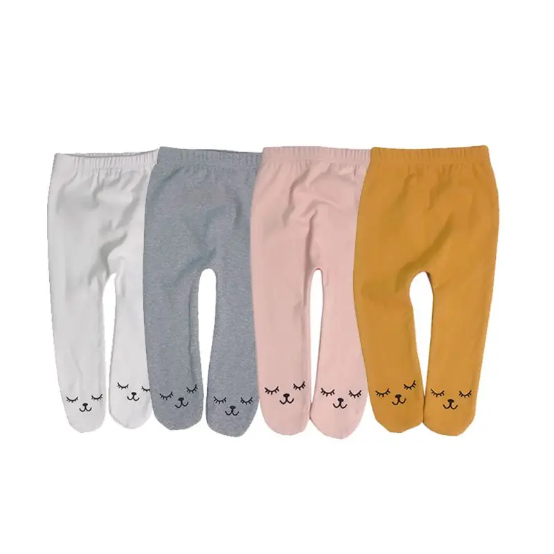 Хлопковые колготки для новорожденных мальчиков и девочек эластичные однотонные