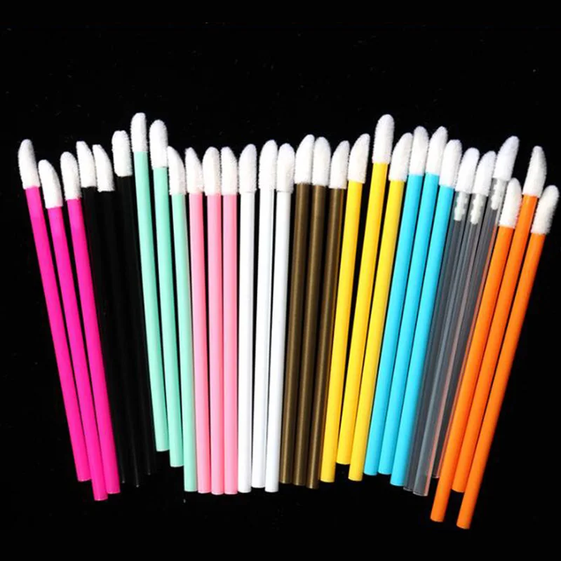 

50pcs/Pack Disposable Lip Brush Lipstick Gloss Mascara Wands Cleaning Eyelash Make-up for women Cosmetic Brushes Applicators