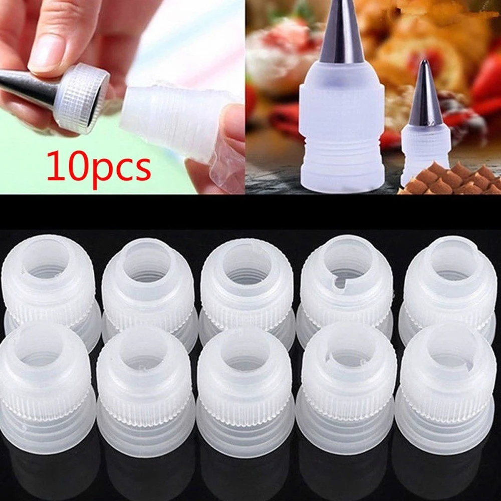 

Fashion 10Pcs Icing Piping Nozzles Tips Cake Decorating Converter Coupler Pastry Tool Home Tips