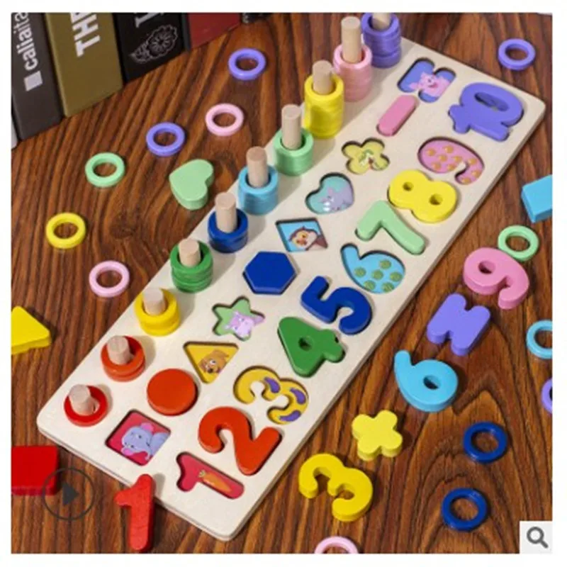 Обучающие деревянные игрушки для детей доска математическое число рыболовных