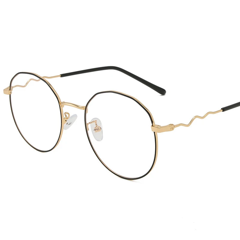 Новый трендовый Овальный оправа для очков ретро металлический литературный