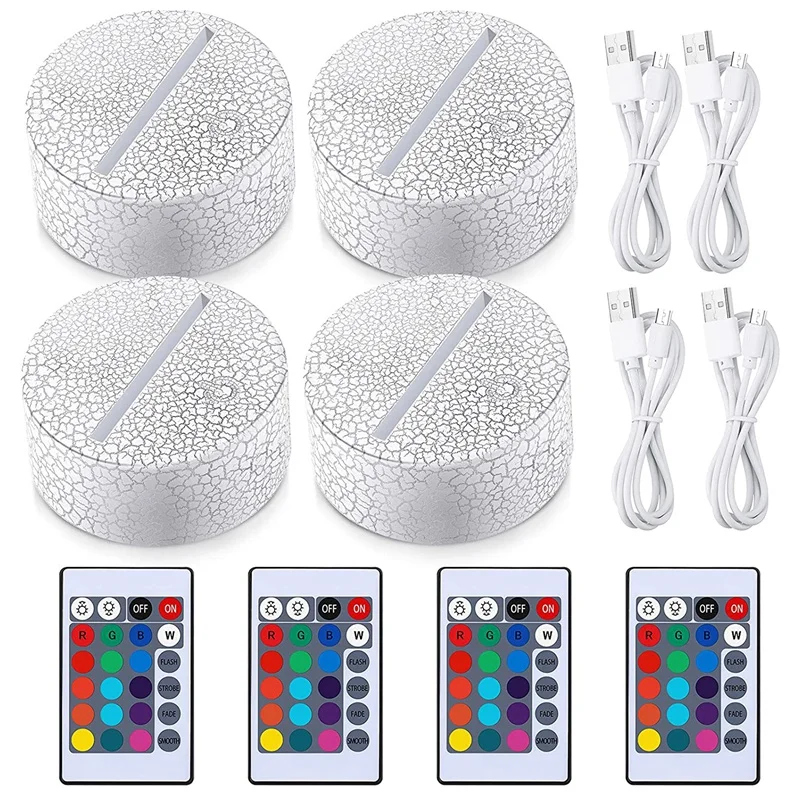 

Светодиодный ночсветильник с трещинами и пультом ДУ, 16 цветов