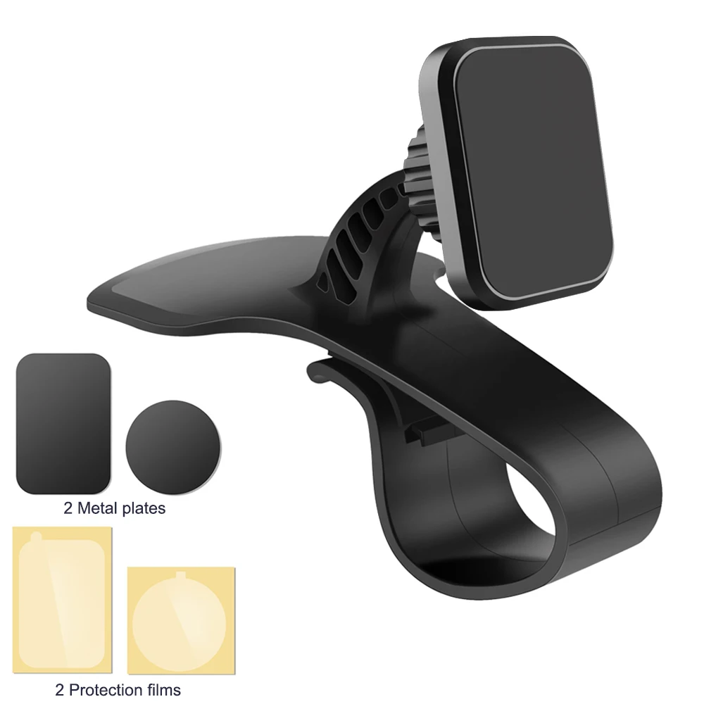 Black Flat XMXCZKJ автомобильный держатель для телефона прочный магнитный кронштейн вращение на 360 градусов Универсальный магнитный держатель приборной панели телефона для Iphone 11 pro - Цвет: Black Flat