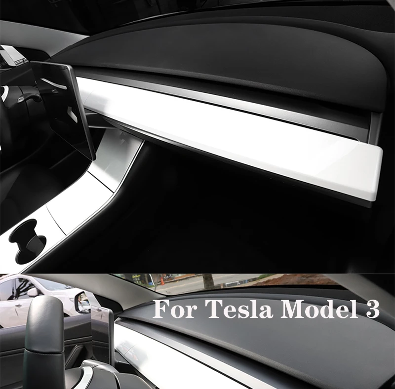 

Model3 ModelY centralny zamek samochodu Panel ochronny dla Tesla Model 3 akcesoria wewntrzne konsoli 2020 Model z wkna wglowego
