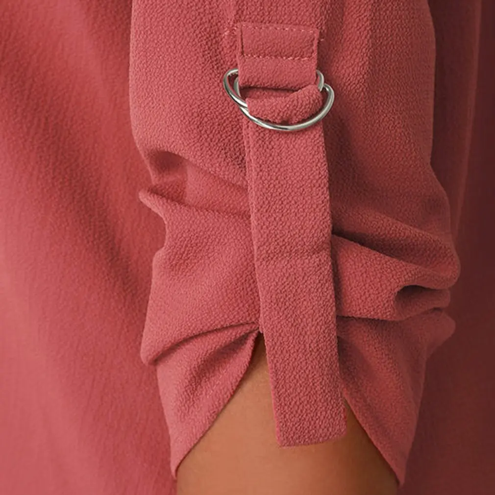 Женская модная блузка с длинными рукавами повседневные топы из шифона женская