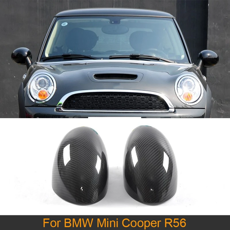 Add On Rearview Mirror Caps Covers Trim for BMW Mini Cooper R56 Only 2007 - 2013 2PC Side Mirror Covers Caps Carbon Fiber