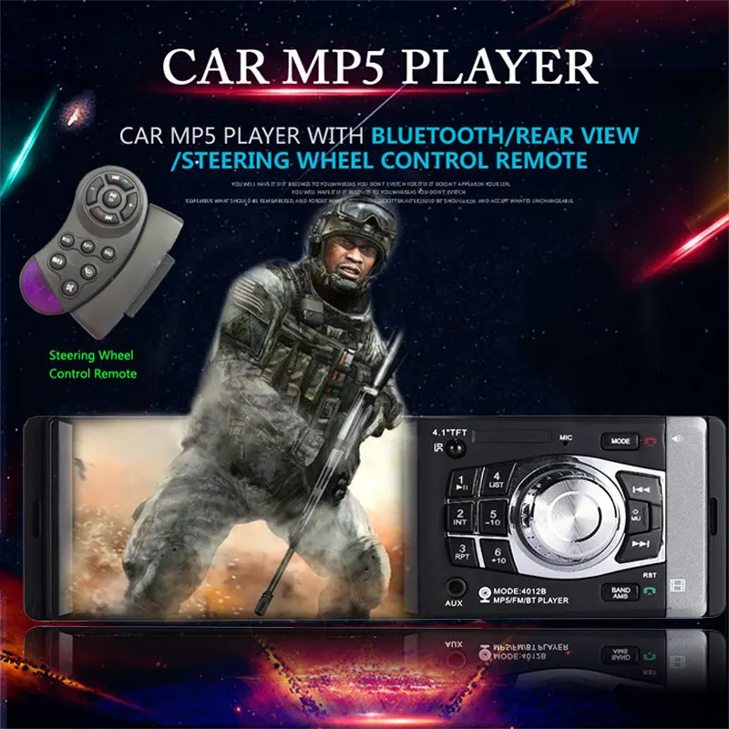 

MP5 Player Car MP5 Universal Car MP3 Colorful Lights AUX 4012 1080P Car Radio
