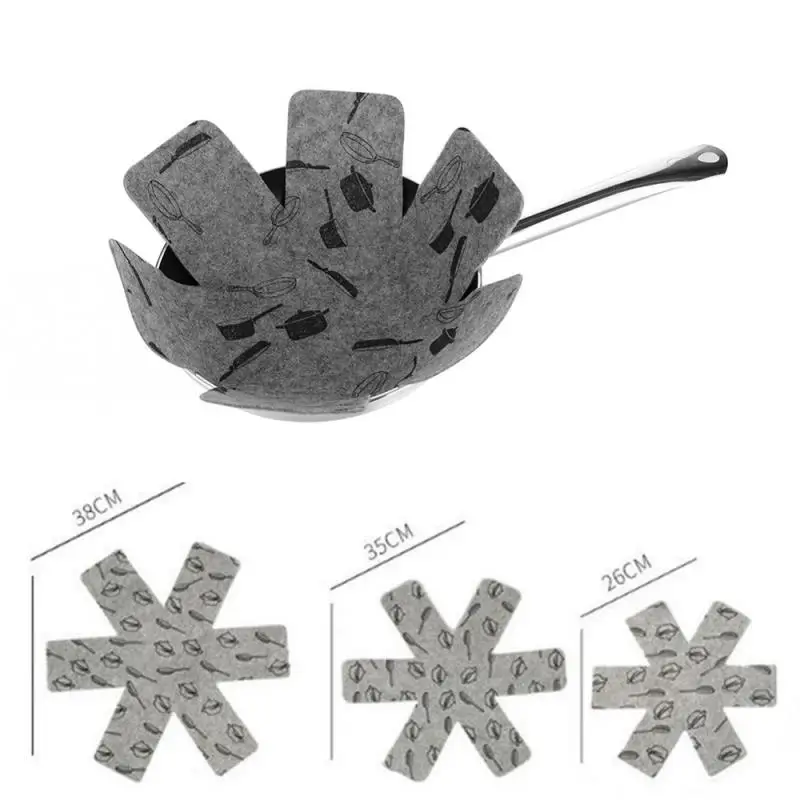 

3pcs Pot & Pan Protectors Print Premium Divider Pads Scratching Separate Surfaces for Cookware Table Decoration